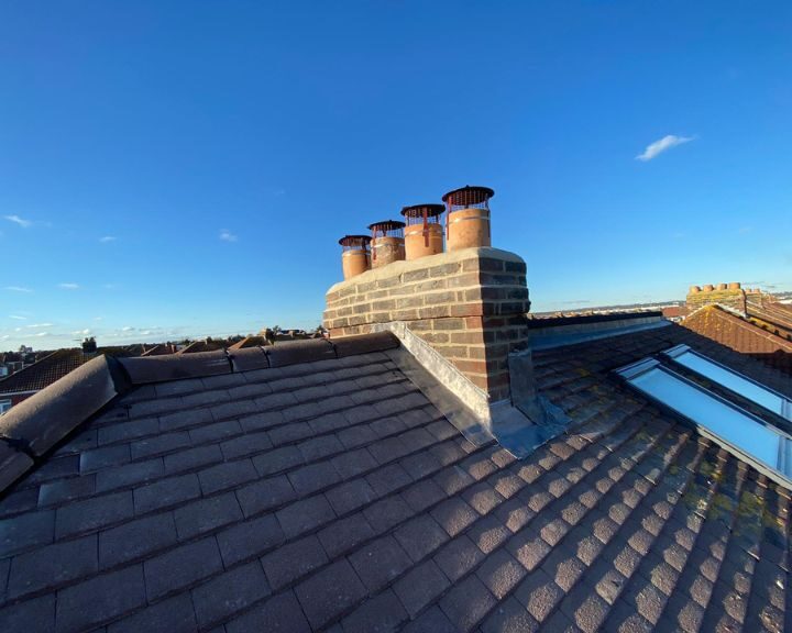 New chimney stack installed on a roof of a house in Southampton.
