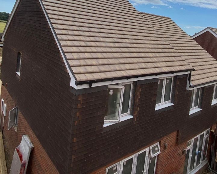 New guttering, soffits and fascia installed on a house in Southampton.